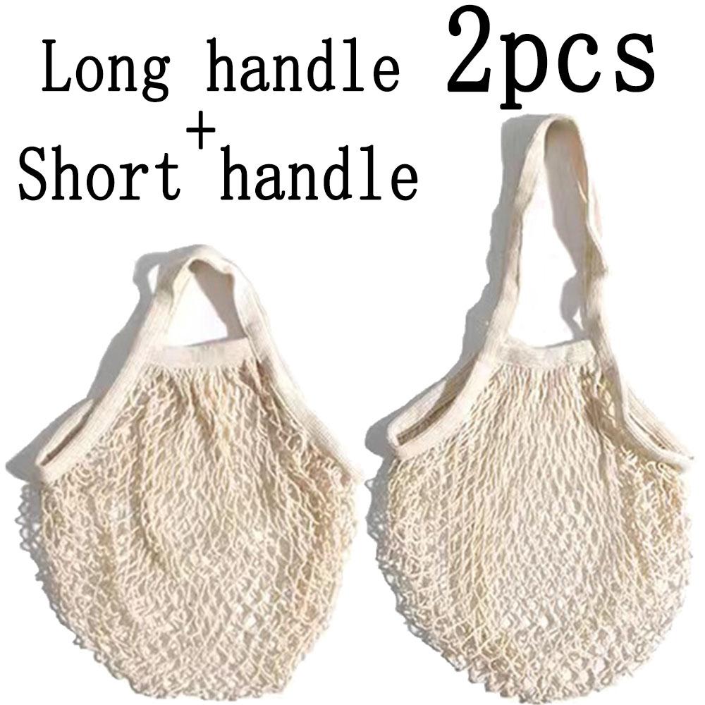 Portable Shopping Bag for Fruit Vegetable Colorful Cotton Reusable Groceries Bags-Sustainable and Biodegradable Bag Storage Net