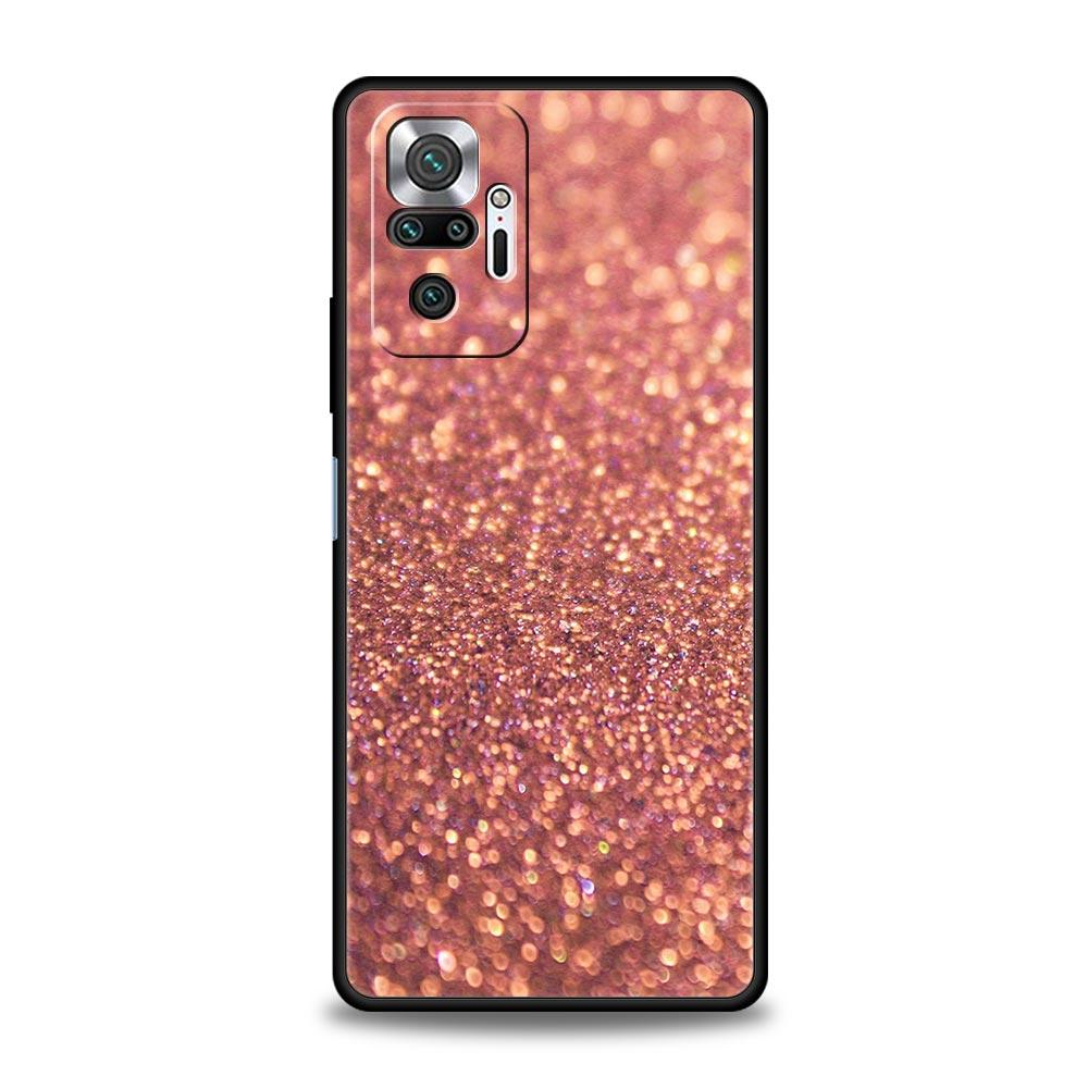 Phone Case Cover for Redmi 14C 10C Note 15 14 13 12 10 11 Pro Plus K40 5G Soft TPU Shockproof Fundas Shell Pink Glitter Capa Bag