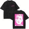 Washed Vintage Rapper Lil Peep Crybaby Double Sided Print T-shirts Men's Women Fashion Hip Hop Oversized Short Sleeve T Shirts