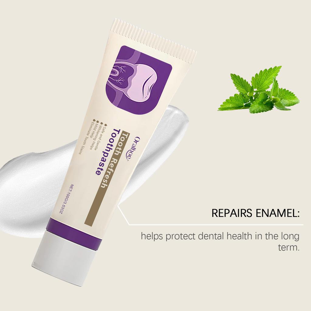 Oralhoe Mint Teeth W-hitening Toothpaste Remove Smoke Stains Oral Hygiene Freshing Reduce Yellowing Tooth Brightening Toothpaste