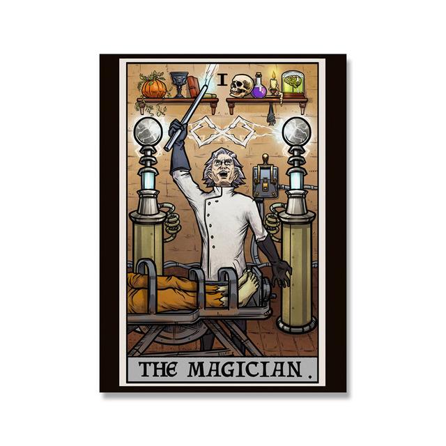 Nordic Abstrakte Die Gerechtigkeit Angst Tarot Wand Bilder Leinwand Malerei Urteil Sonne Teufel Poster Drucke Wohnzimmer Wohnkultur