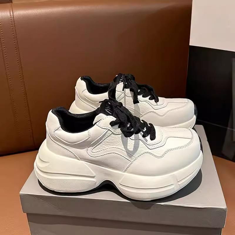 Dad shoes women's autumn and winter new thick soles increase height and show height, small white shoes sports and leisure shoes women