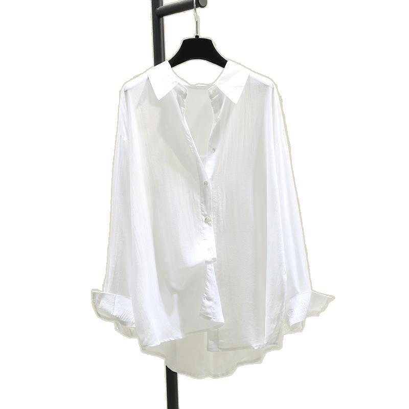 Tencel-Baumwollhemd im koreanischen Stil mit lockeren langen Ärmeln - Damen Frühling/Sommer 2025 Sonnenschutz-Oberbekleidung