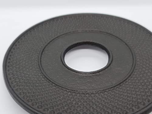 Iwachu Ironware Pot Holder, Round Arare, Large, Black, 13.5cm, Nambu Ironware, 17002