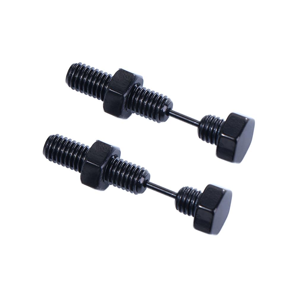 Screw Black Silver Color Stainless Steel Ear Studs Earrings Fashion Accessories Piercing Jewelry