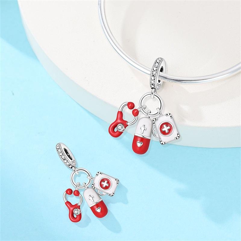 Original Copper Halloween Charms Pumpkin Doctor Skeleton Bead Pendant Fit 3Mm Bracelet Diy Jewelry Gift For Women