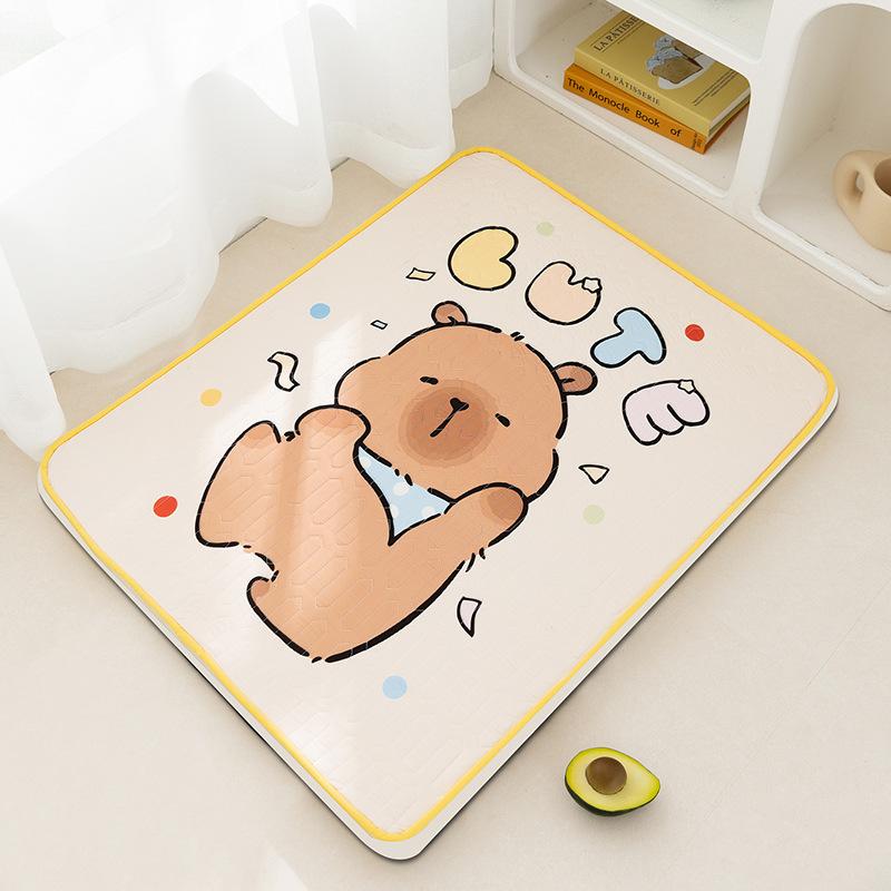 

Spring Summer Dog Cartoon Quilting Line Latex Dog Cushion Cat Small Dog Shampoo Kennel Cat Nest Cooling Pet Nest S