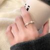 Elegant Irregular Silver Foil Pearl Stretchy Ring - Modern Style for Women