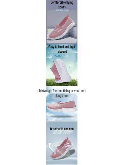 Old Beijing Women's Fly-Knit Fashion Mesh Walking Shoes - Soft Sole, Spring Style