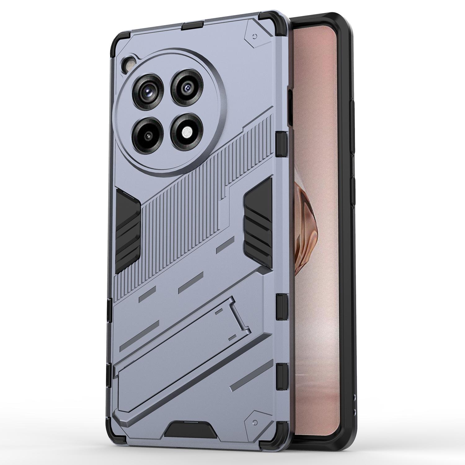 

For OnePlus Ace 3 5G/12R 5G Phone Case Kickstand TPU+PC Hybrid Cover Grey