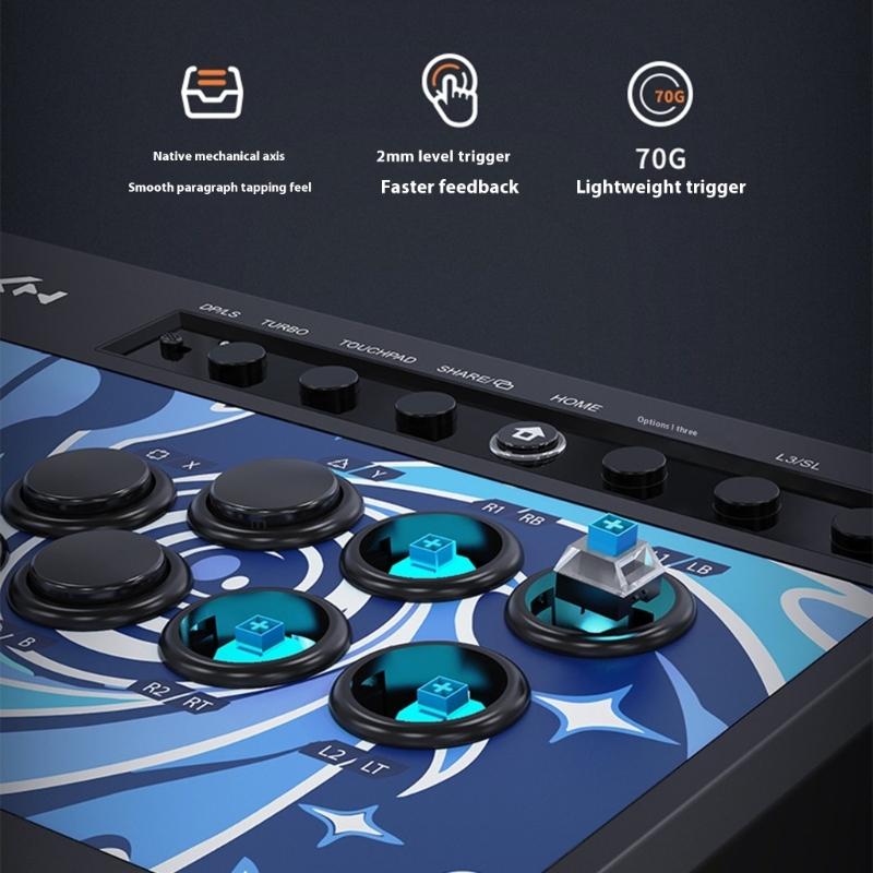 Stilvoller Gaming-Joystick mit 3,5-mm-Soundanschluss Blaue mechanische Tastenstecker Play-USB-Kabel für die Verwendung mit mehreren Geräten