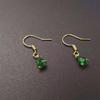 18K Gold Plated S925 Sterling Silver Vintage Emerald Teardrop Earrings with Ear Hooks