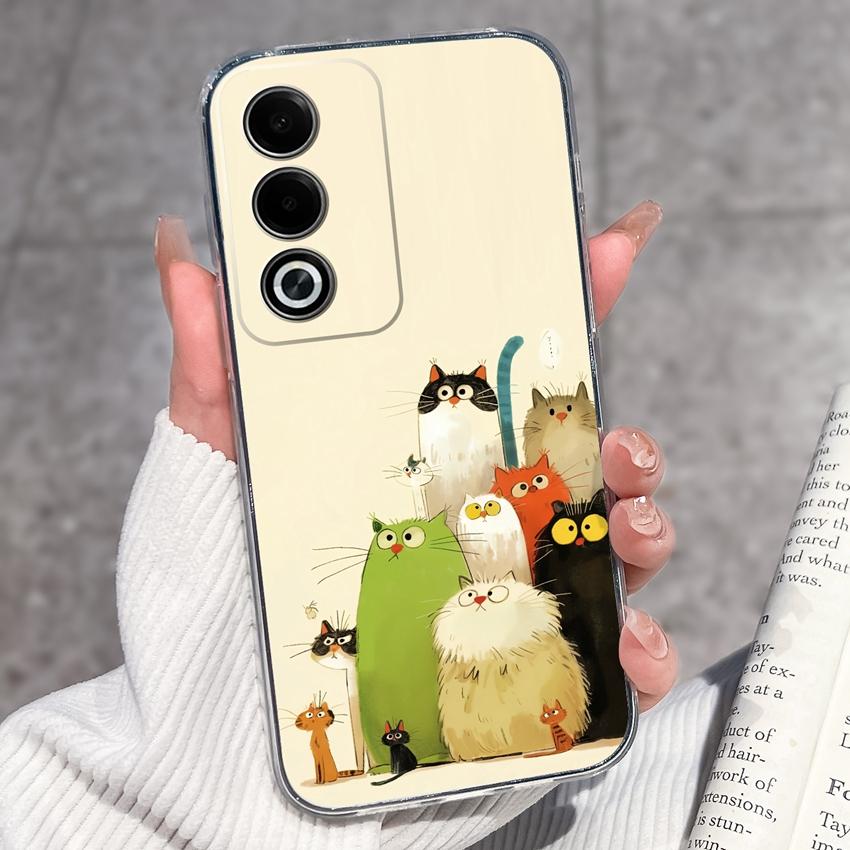 Für Oppo A3 A5 A1 Pro A3x AX5 AX5s A7 A8 Ace2 Luxuriöse Stoßfeste Handyhülle Niedliche Blumenmuster Transparenter TPU Schutz Rückseite Für Oppo Hülle