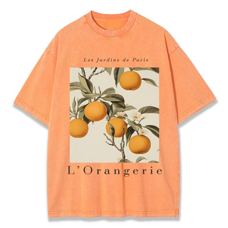 LOrangerie Printing Washed TShirts Womens Cotton Tops Comfortable Distressed ONeck T Shirts Summer Casual Womans Streetwear