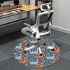 1PC Dino Leaves Office Round Area Rug, Mat Suitable For Office, Under Office Chairs Bedroom Living Room Home Decor, Room Deco