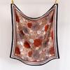 Satin Square Scarf Women Muslim Hijab 2026 Flower Print Silk Neckerchief Shawl Wraps Headband Handle Hair Bag Ribbon Bandana