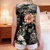 Damen Adaptive Kleidung Schulter-Erholungsshirt Reißverschluss vorne Ärmellos Florales Muster Oberteil zum einfachen Anziehen