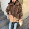 Short lamb wool imitation fur coat for women's winter new small thickened imitation rabbit fur light lamb wool top