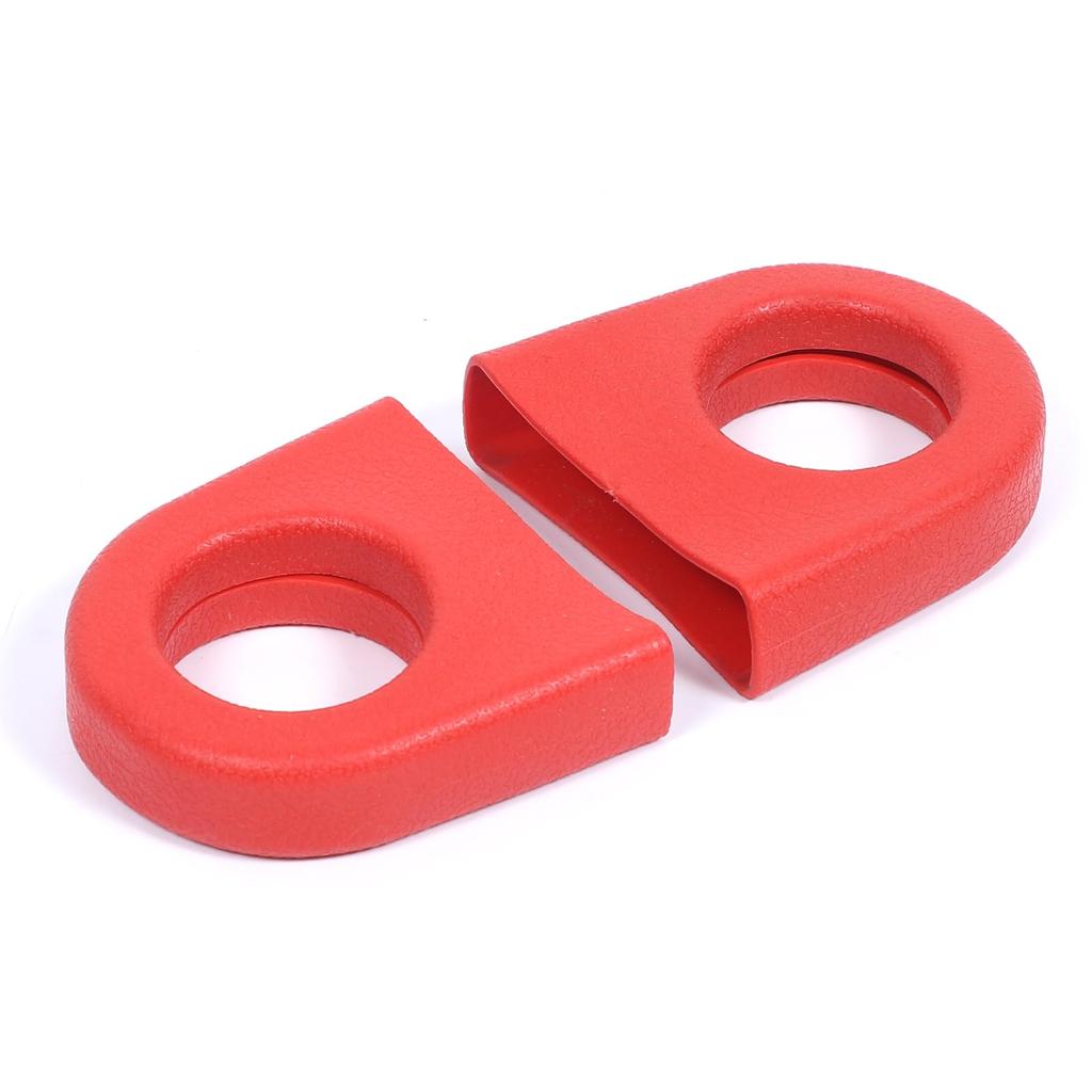 Set of 2 Red Trailer Hook Rear Towing Eye Rear Bumper Tow Bar Rubber Exterior Compatible with Land Rover Defender Covers, Protectors, Decorations,