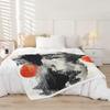 GUOYU Blanket Red Sun Throw Blanket Black Mountain Tree Fuzzy Blanket Japanese Style Blanket for Bed Couch Sofa Kids Boys Teens Room Decor