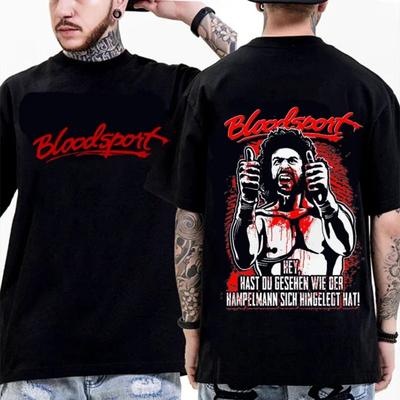 Bloodsport  Strike   Camiseta de Hombre  Camiseta Gráfica de Película Clásica blanca  Verano  Personalizada  Vintage Cuello Redondo Camiseta Ropa de Calle