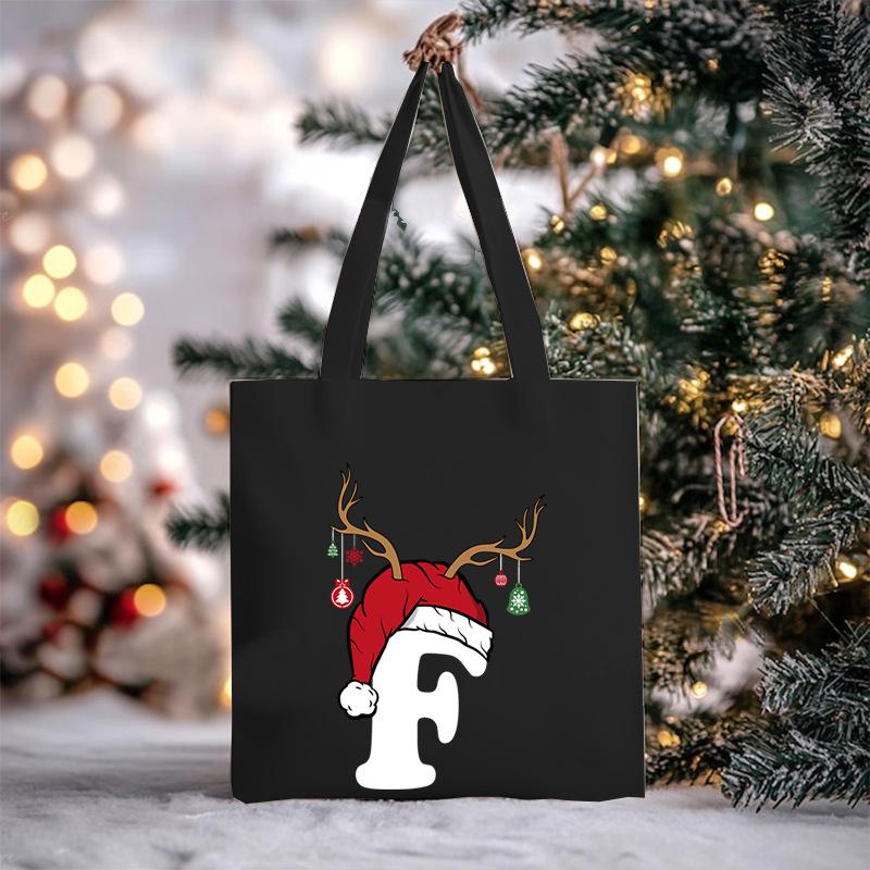 Christmas Letter Print Messenger Bag Student Casual Canvas Bag New