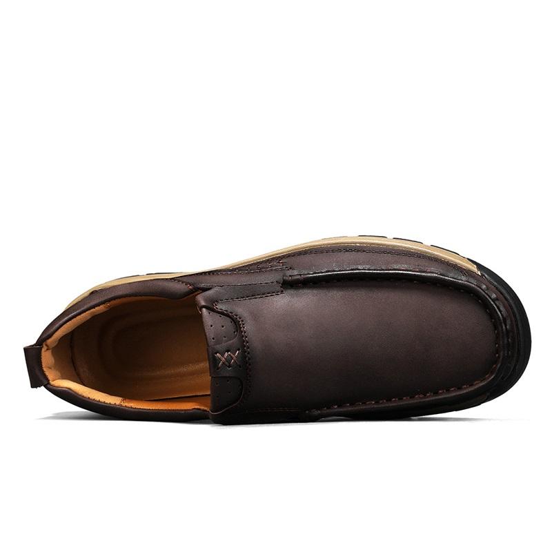 High Quality Men Casual Leather Office Loafers Outdoor Non Slip Walking Flats Business Shoe Classic Work Office Driving Sneakers