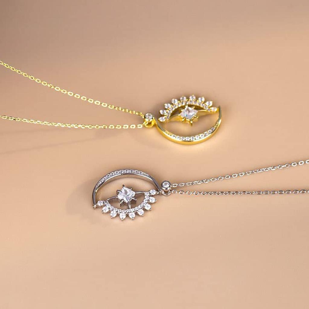 Fashion Trendy Light Luxury Niche Design Sense Collarbone Chain Temperament Simple Ins Cold Wind Sun Moon Star Neckl