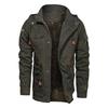Autumn Winter Men's Cotton Wash Jacket Detachable Hooded and Fleece Thickened Mid-length Jacket for Men