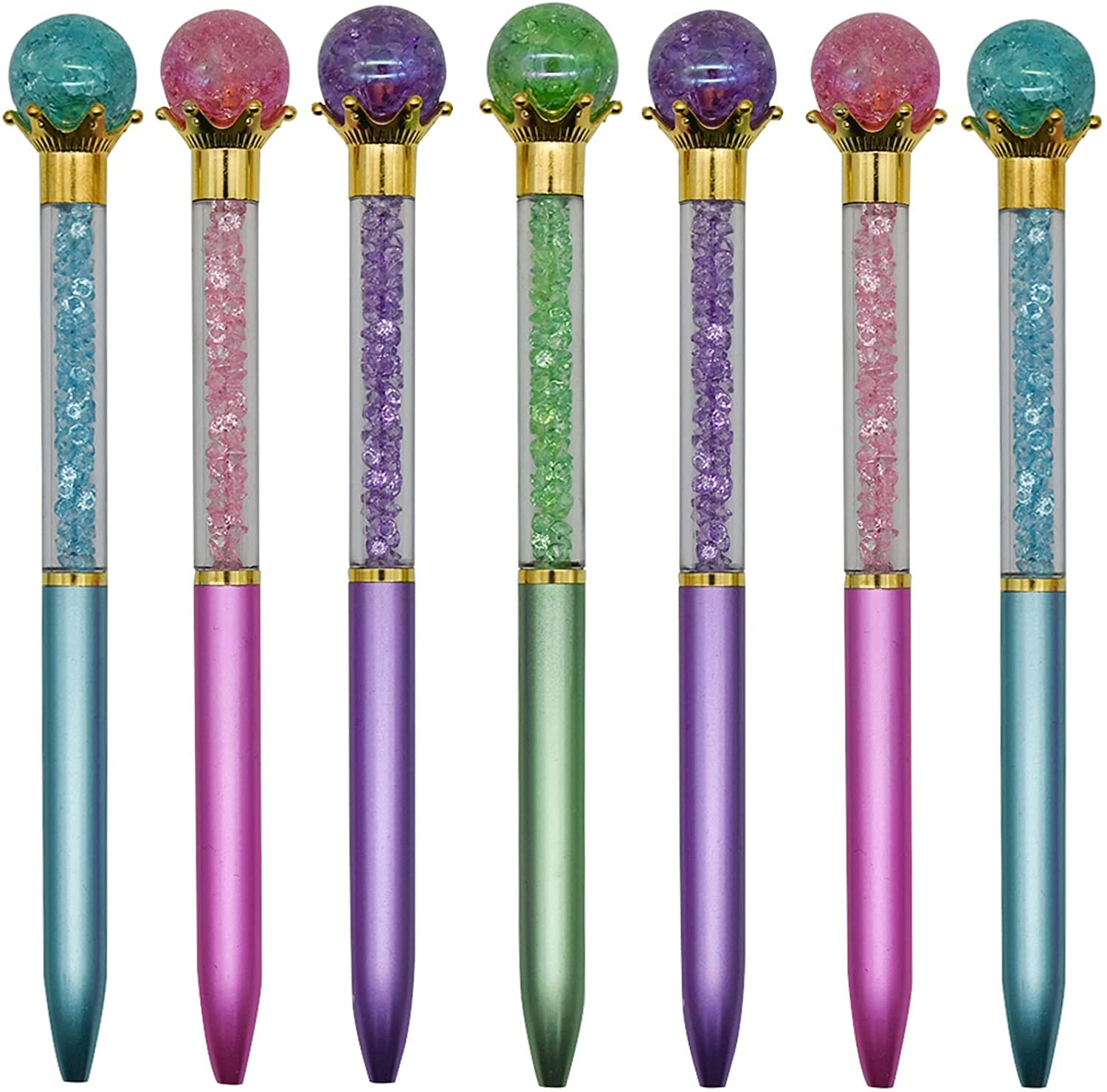 

Maydahui Stylish Pearl Orb Crystal Ballpoint Pen Set of 8 Black Cute Sparkling Diamond Cute Stationery Day Birthday Gift Oil-based 0.5mm Women s