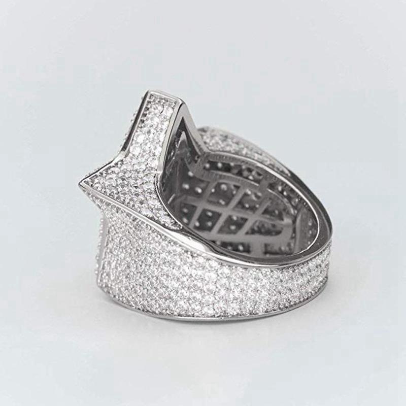 Hip Hop Pětihvězdičkové prsteny Kamínky Zirkon Pěticípé hvězdy Prsteny