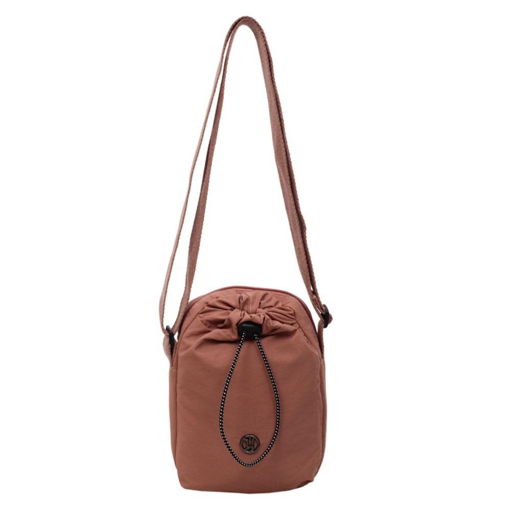 Nylon Rope Nylon Shoulder Bag Solid Color Water Bottle Pouch Drawstring Crossbody Bag  Daily