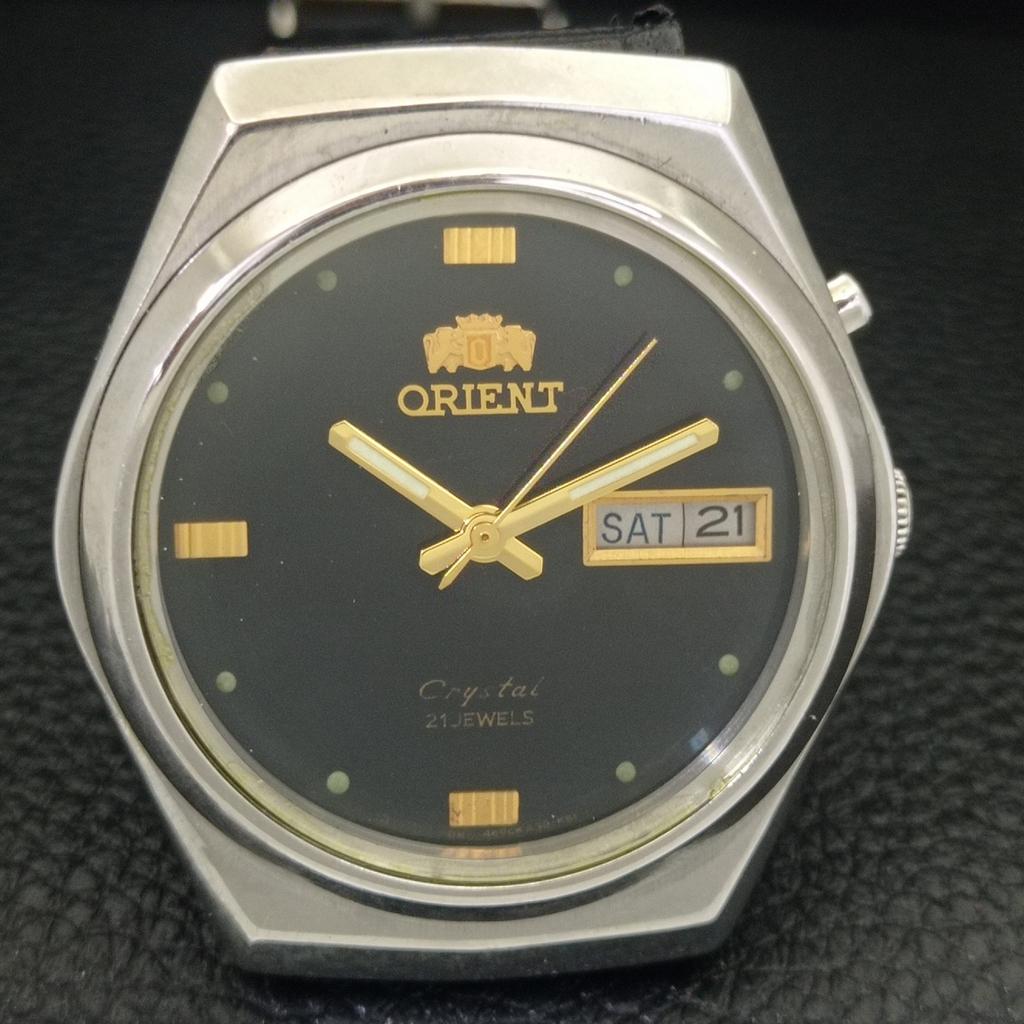 VINTAGE ORIENT CRYSTAL AUTOMATIC JAPAN 46943 MENS ORIGINAL DIAL WATCH a703376-1 R213b-a703376
