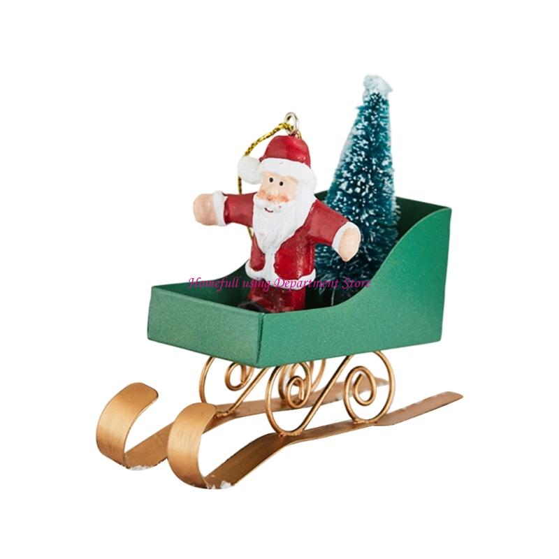 Iron Sleigh Hanging Ornament Christmas Tree Decoration For Mantel Door Entryway