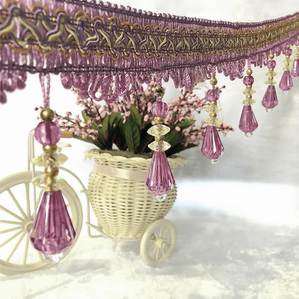 12M Droplet Shape Tassel Lace Trim Woven Texture Lace Trim Ribbon  Home Decoration