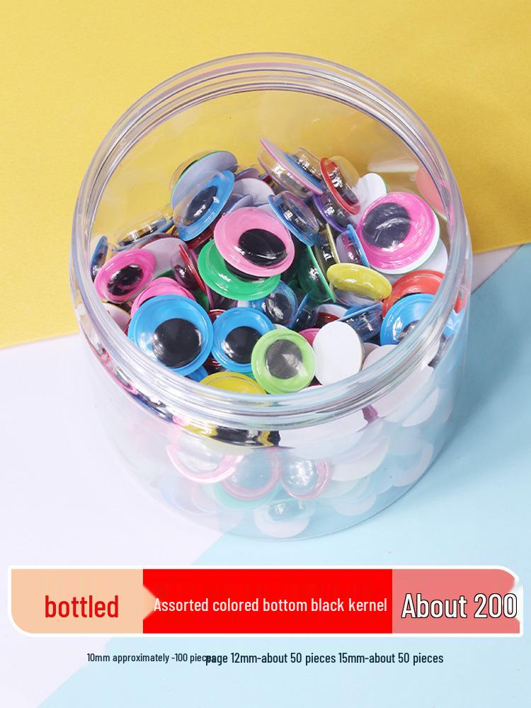 Kids' DIY Colored Eye Stickers for Crafting: Animal-Themed Black and White Eyeballs