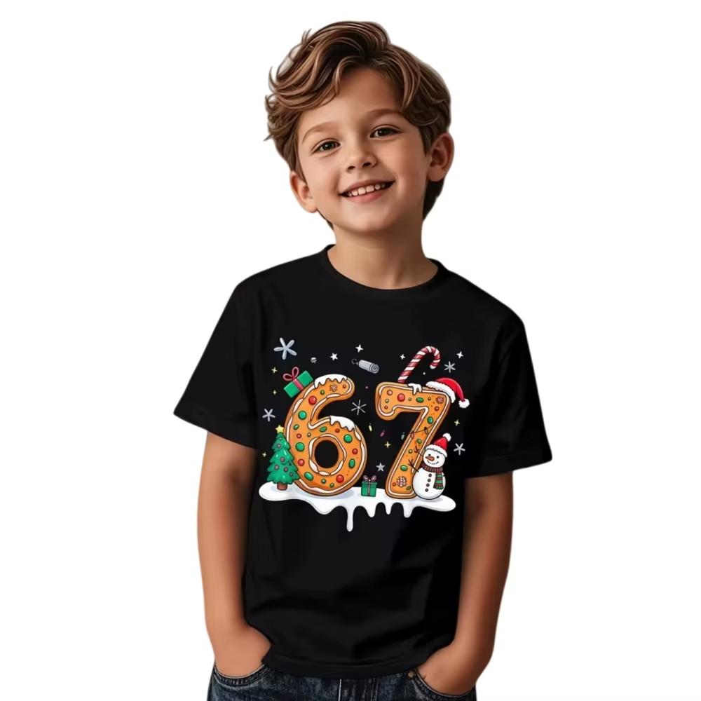 Kids 67 Themed Colorful Print TShirt Soft Cotton Fabric Breathable and Comfortable Ideal for Toddlers and Childrendf0243