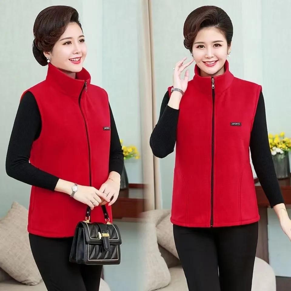 

Женские куртки, жилет из толстого флиса, плюшевые жилеты, спортивная одежда, тонкий жилет, теплый воротник-стойка, большие размеры XXL