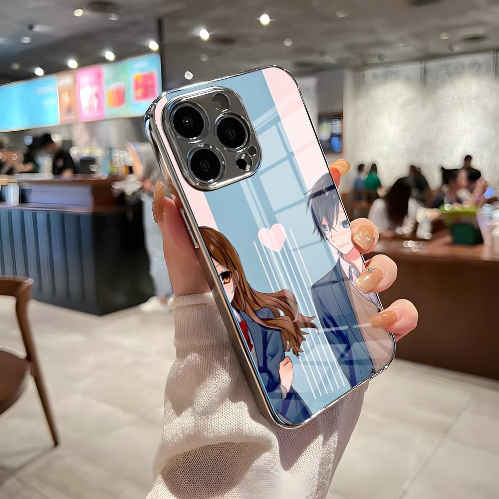 Anime Horimiya Phone Case For IPhone 17 Pro Max 15 Pro 16 14 Plus 12 13 Mini 11 Pro Shockproof Electroplated Glass Cover
