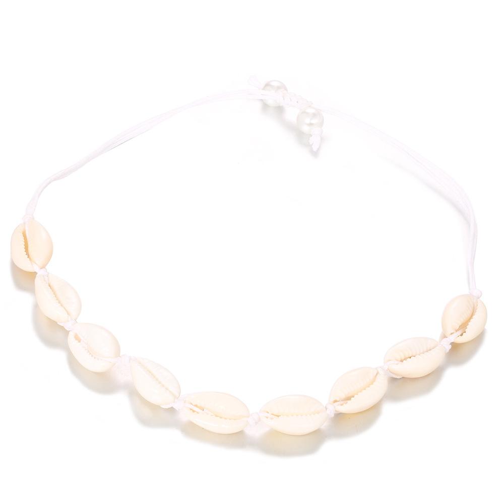 Women Shell Anklet Adjustable Natural Shell Hand-woven Anklet Beach Foot Jewelry For Girls
