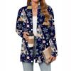 Women's Christmas Printed Lightweight Cardigan Long Sleeved Casual Loose Thin Fit With Pockets Cardigan Jacket