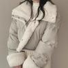 Winter Women's Tops Jacket Cotton Coat Versatile Skinny Long Sleeve Lapel Short Warm Thickened Vintage Comfortable Versatile