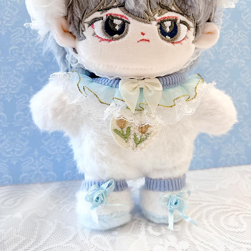 Fluffy Cat Costume for Plush Toys (Headband, Outfit, and Shoes Set) for 20cm Plush Toys, Light Blue, g.triger, Oshi-Nui, Nuikatsu [Product]