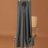 Women's High Waist Wool Wide-Leg Pants: Autumn/Winter Drape Loose Cashmere Knit Casual Wear.