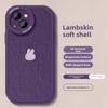 Round Lens Leather Apple 16 Phone Case 15 Plus Red Full Coverage 14 Pro Max 13 Pro Protective Cover Airbag