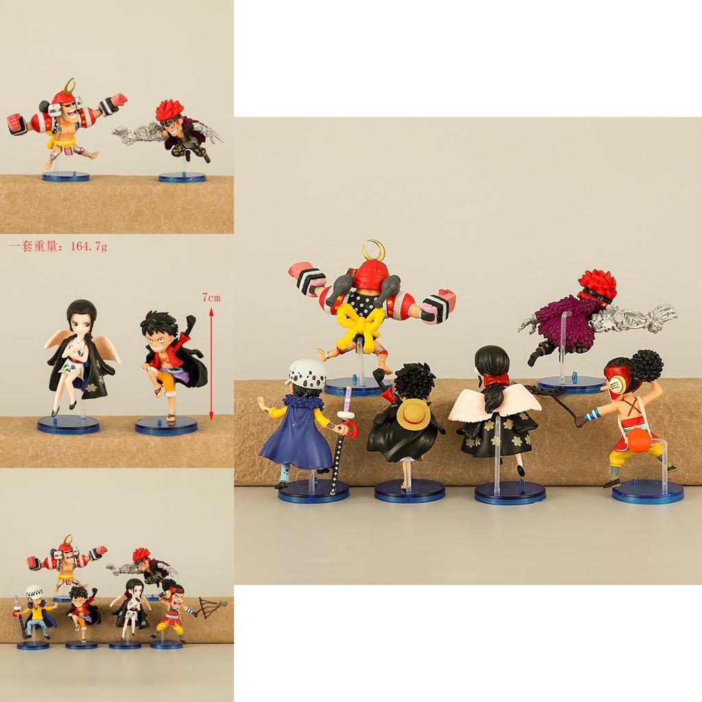 One Piece Figurines Set Pvc Anime Cartoon Luffy Robin Usopp Franky Kid Figures 7cm Collectibles