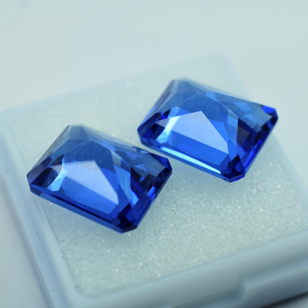 Natural BLUE Flawless Sapphire 18.60 Ct Emerald Cut Making Jewelry Gemstone