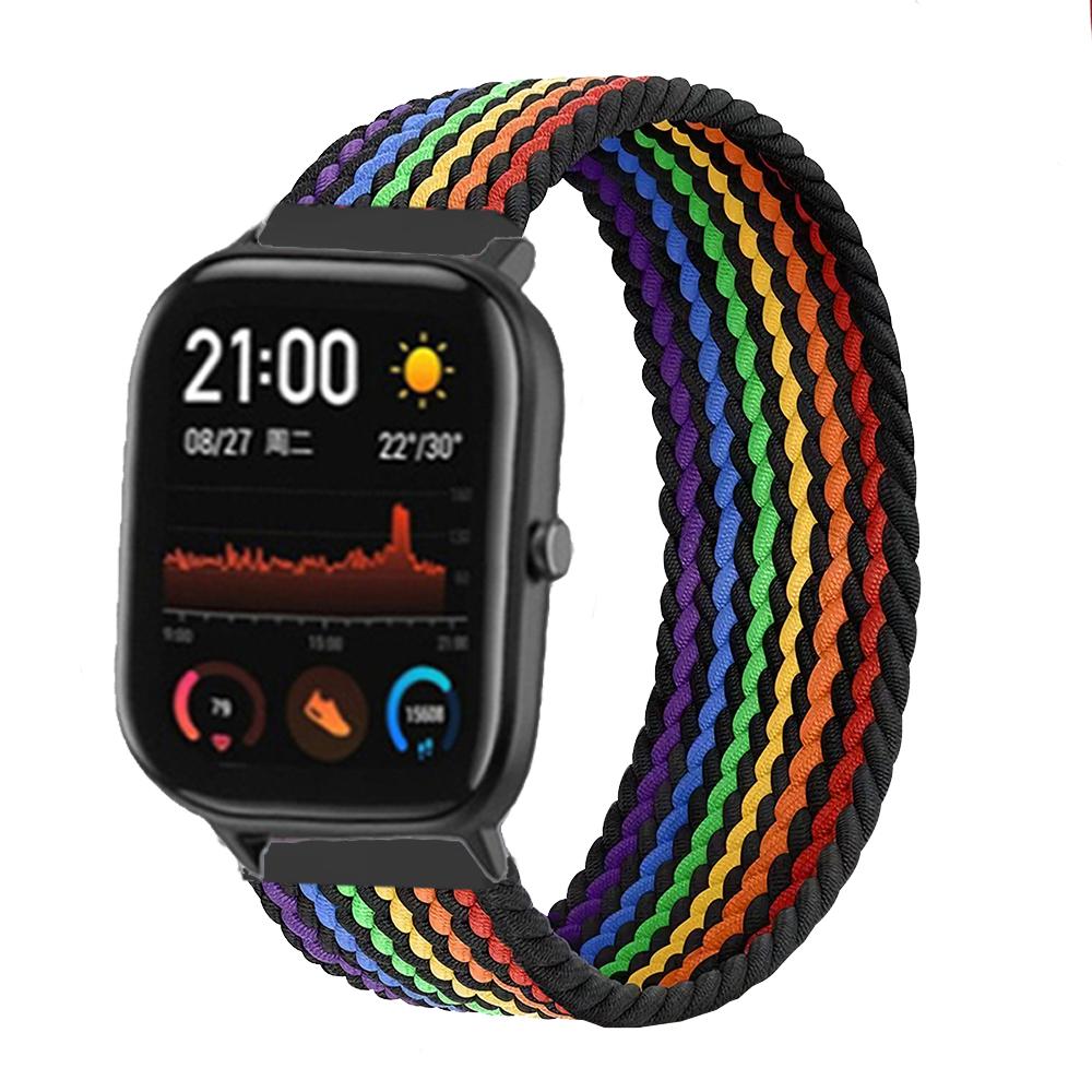 20mm 22mm Uhrenarmbänder für Amazfit GTS/4/3/2/2e/GTS2 Mini/GTR 4/3 pro/GTR2/2e/2 Geflochtenes Solo-Loop-Armband Amazfit bip 6 5 Band