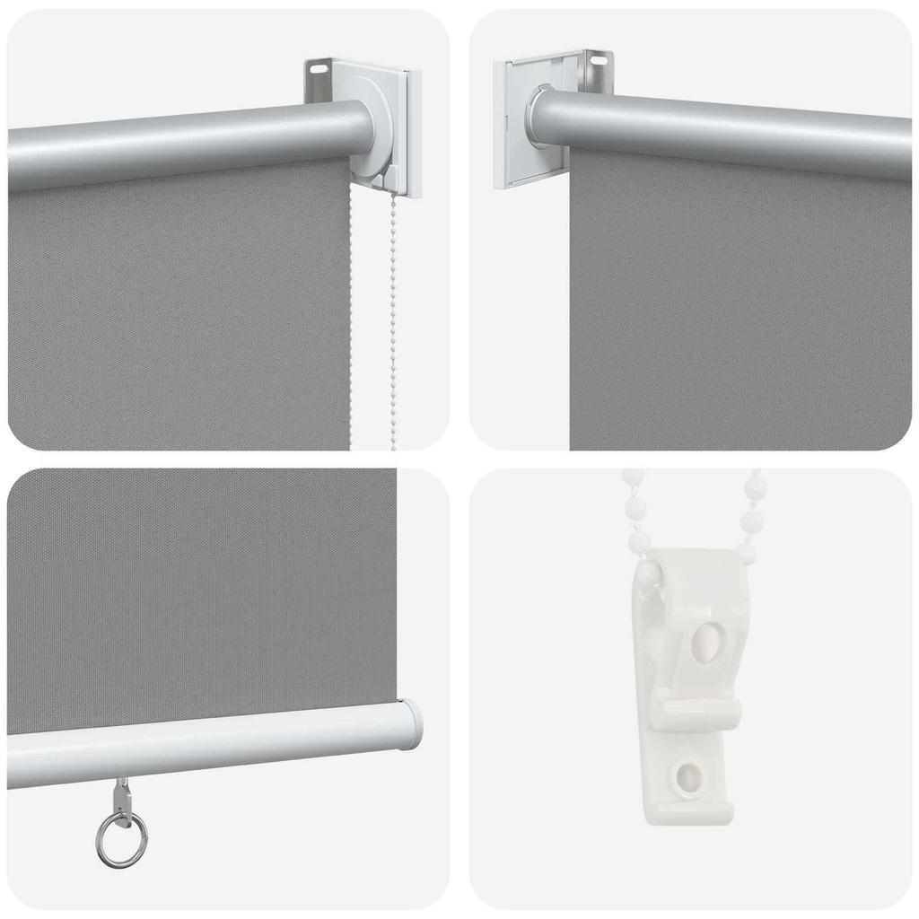 Outdoor Roller Blinds with UV Protection Light Grey 120 x 140 cm