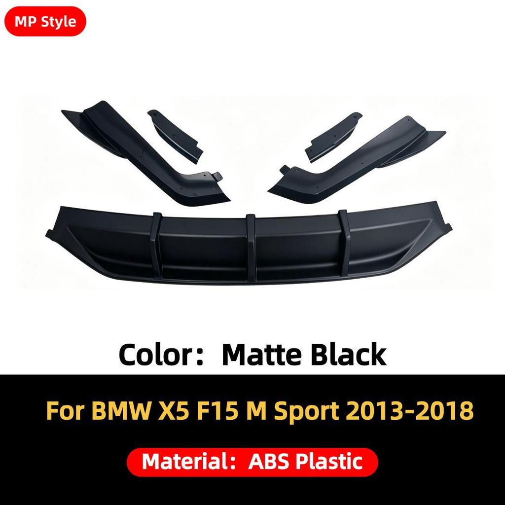 13-18 BMW X5 F15 Sport Style Rear Bumper Lip with Exhaust Tips & Spoiler